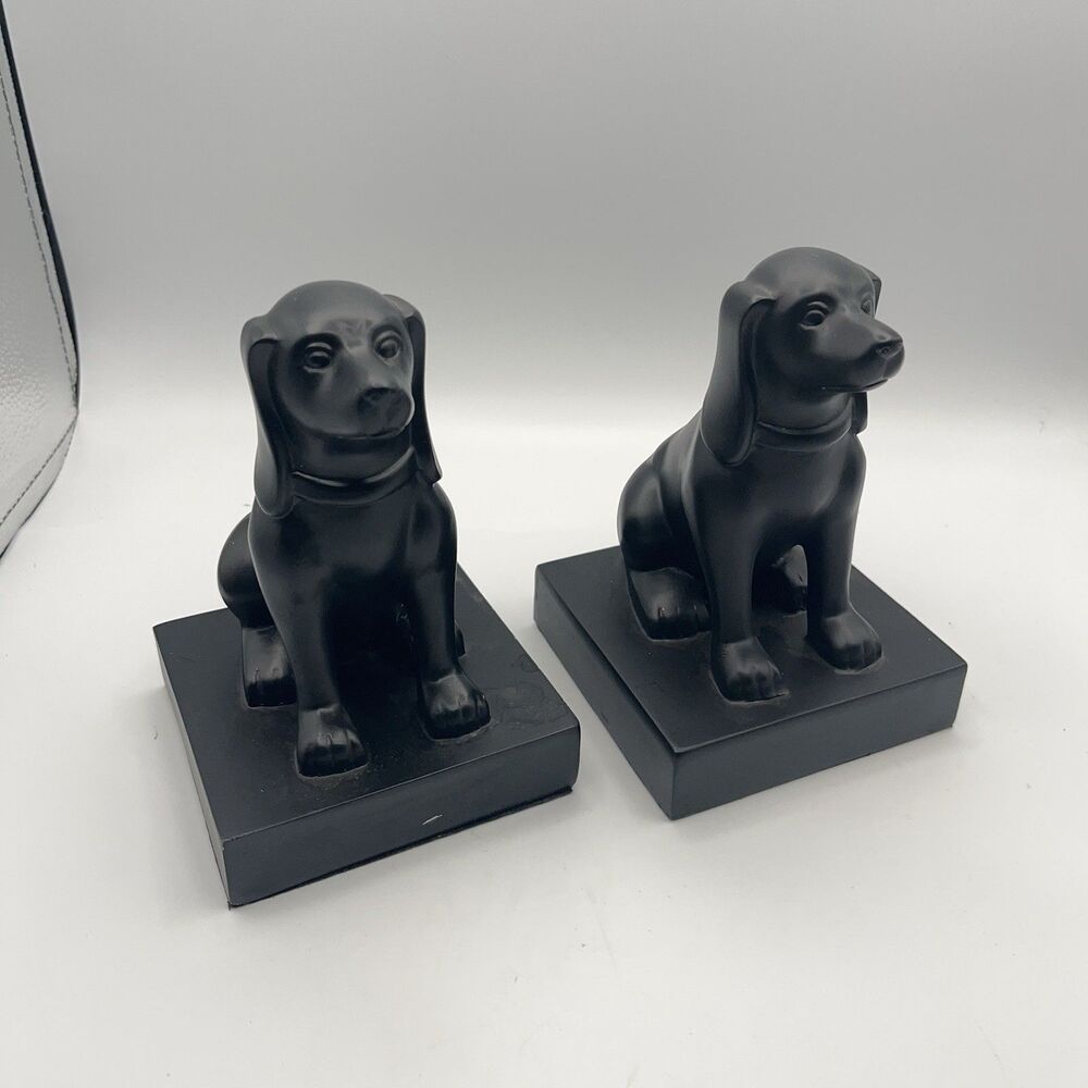 Black Dog Bookends - Resin
